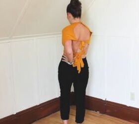 how to make a multi way wrap that can be a top shorts or skirt, DIY wrap top with sleeves at the back