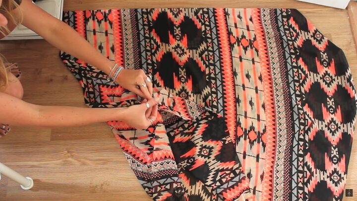 how to make a diy kimono scarf in 5 quick simple steps, Folding the large scarf