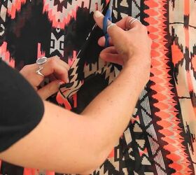 how to make a diy kimono scarf in 5 quick simple steps, Cutting down the center