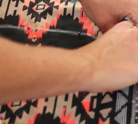 how to make a diy kimono scarf in 5 quick simple steps, Pinning along the markings