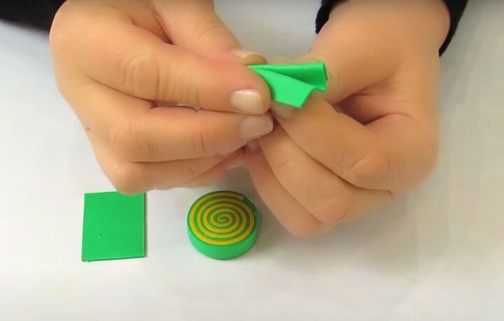 how to make adorable diy candy hair clips using foam glue, Making the candy wrapper out of foam