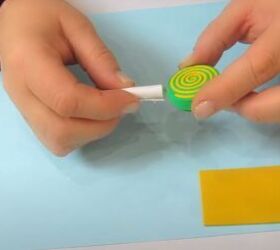 how to make adorable diy candy hair clips using foam glue, Gluing the foam stick to the candy