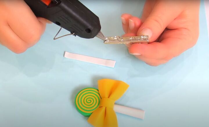 how to make adorable diy candy hair clips using foam glue, Making candy clips for hair