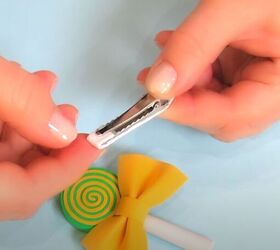 how to make adorable diy candy hair clips using foam glue, Making the candy hair clips