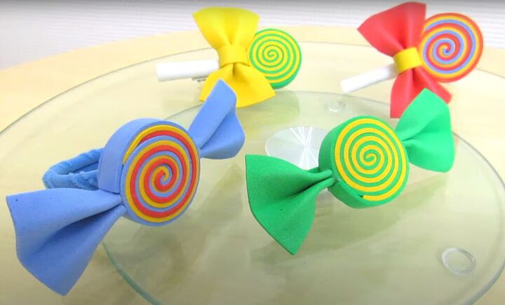 how to make adorable diy candy hair clips using foam glue, DIY candy hair clips and ties
