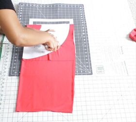 how to make a bodysuit with cute off the shoulder ruffles, Cutting the ruffle out of the fabric