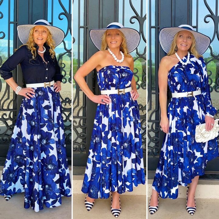 how to style 1 maxi skirt into 4 different looks