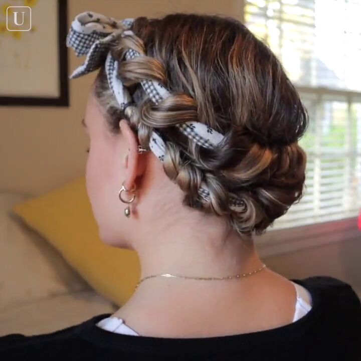 how to curl your hair overnight with pantyhose or a robe tie, How to do robe tie curls