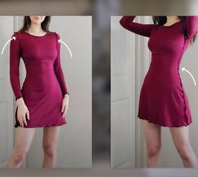 how to sew a mini dress with long sleeves in 8 simple steps, DIY mini dress with visible seams