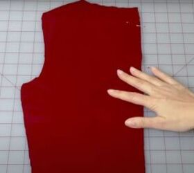 how to sew a mini dress with long sleeves in 8 simple steps, Pinning the center back ready to sew