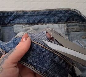 how to fix a belt loop on jeans in 6 quick easy steps, Cutting off the frayed threads