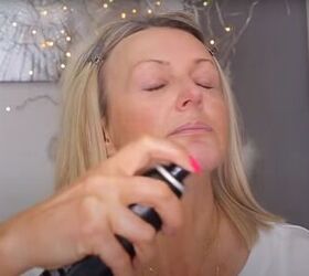 how to make your foundation last longer try this simple hack, Applying makeup setting spray