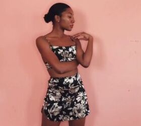 how to make a sexy diy crop top skirt set from an old blouse, DIY crop top and skirt