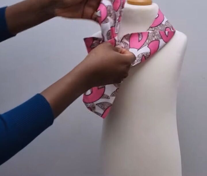 how to make a classic french scarf from pattern drafting to sewing, DIY French knot scarf