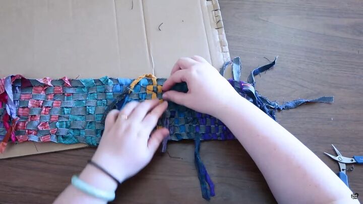 looking for a new accessory try this easy scarf weaving tutorial, Woven scarf