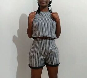 how to make a dress into a two piece set with a crop top shorts, DIY two piece short set