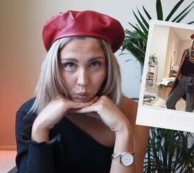how to wear hair accessories 5 fun ways to jazz up your look, Wearing a red leather beret