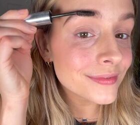 6 genius diy makeup hacks plus how to make your own setting spray, Using a dried out mascara wand to groom brows