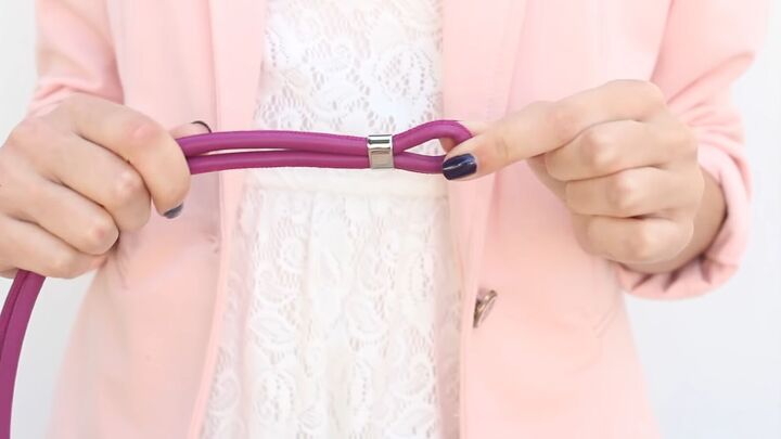 how to easily make a cute diy leather belt out of leather cord, Creating a loop with the leather cord