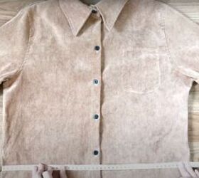 how to make a jacket from old clothes with faux sherpa lining, Marking the crop line across