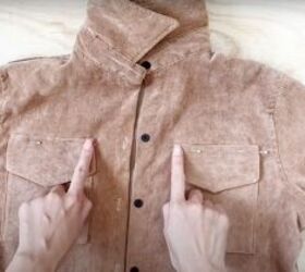 how to make a jacket from old clothes with faux sherpa lining, How to make a corduroy jacket with pockets