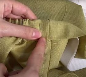 how to make a cute diy skirt top you can wear in 2 different ways, Sewing down the garter tape