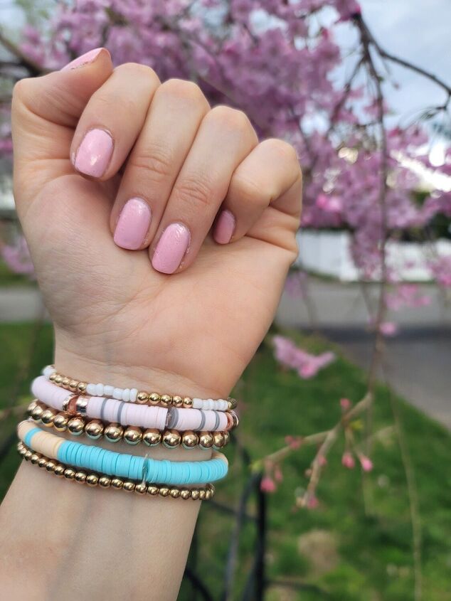 clay bead personalized bracelets