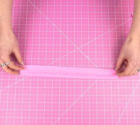 how to make a wrap bikini top with a unique asymmetrical design, Sewing the bikini top straps