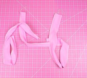 how to make a wrap bikini top with a unique asymmetrical design, Flipping the straps right sides out
