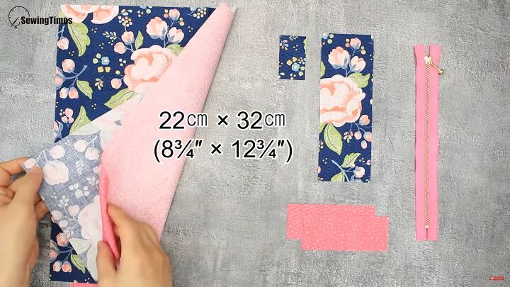 how to sew a cute diy cosmetic bag for carrying makeup, DIY cosmetic bag pattern pieces