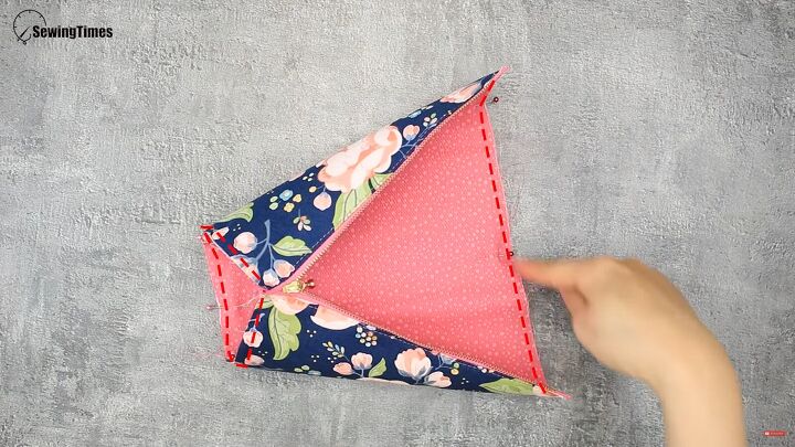how to sew a cute diy cosmetic bag for carrying makeup, Pinning and sewing the sides