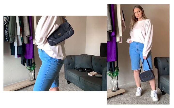 how to style 90s and y2k purses 5 cute purses outfit ideas, How to wear a denim baguette style bag