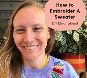 tutorial how to embroider a knit sweatshirt neckline