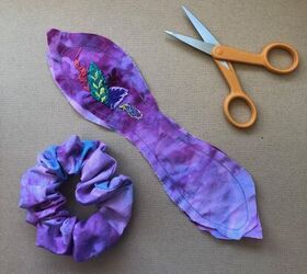 how to create an embroidered scrunchie