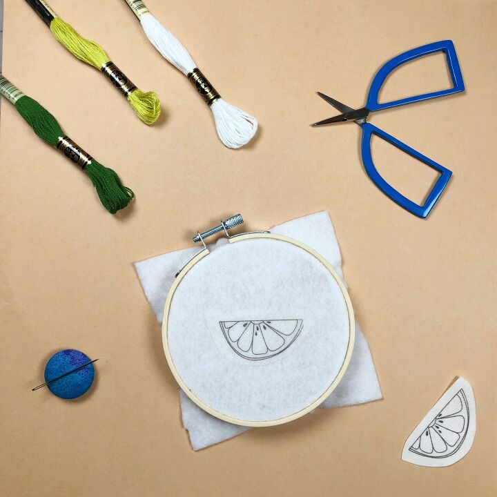 easy embroidery tutorial fruit slice keychain project