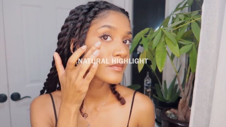 how to make a diy whipped butter for hair skin nails more, Using the whipped butter as highlighter