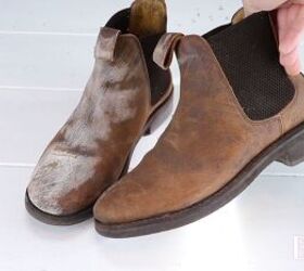 how to restore leather boots at home in 6 simple steps, Leather boots with stains and scuff marks