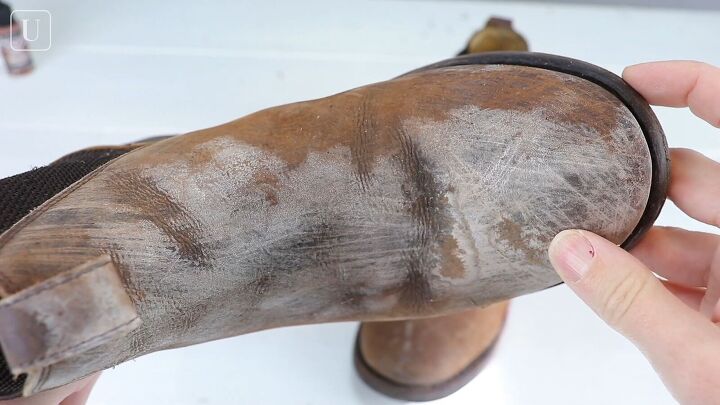 how to restore leather boots at home in 6 simple steps, Close up of the stained boot