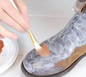 how to restore leather boots at home in 6 simple steps, Applying fabric paint over the medium