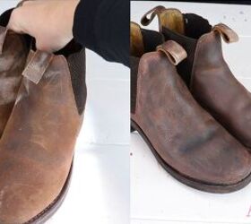 how to restore leather boots at home in 6 simple steps, Leather boots before and after