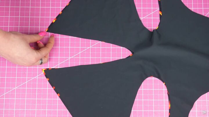how to make your own swimsuit with a sexy cutout keyhole design, Leaving a small opening for the straps