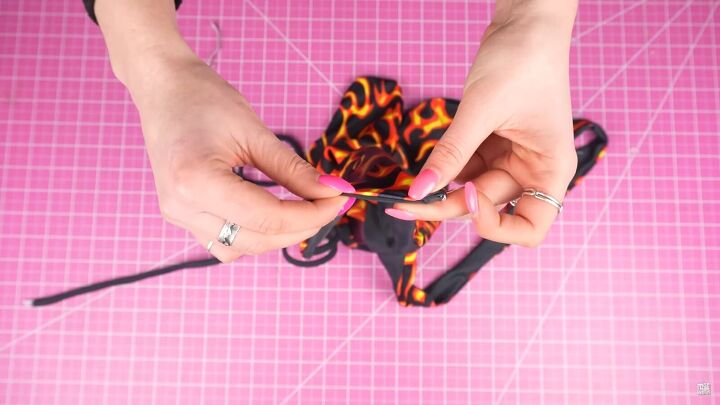 how to make your own swimsuit with a sexy cutout keyhole design, Sewing the hole closed