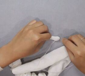 how to make a cute diy scrunchie headband with linen fabric, Scrunchie headband tutorial
