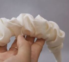 how to make a cute diy scrunchie headband with linen fabric, Headband with a scrunchie effect
