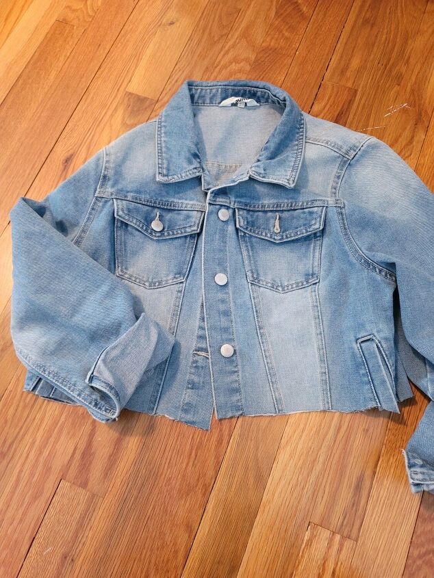 custom mama cropped denim jacket