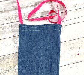 recycled jean bag with simple embroidery designs for kids