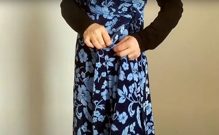 how to easily make a diy convertible dress you can wear 5 ways, Gathering the fabric