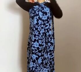 how to easily make a diy convertible dress you can wear 5 ways, Criss crossing the ties at the front