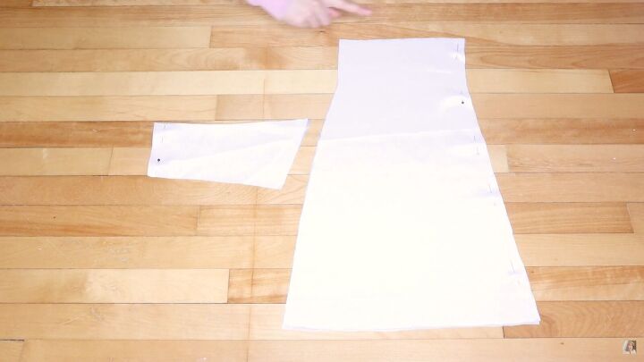 how to make a silky diy slip dress using a free sewing pattern, Back pattern pieces