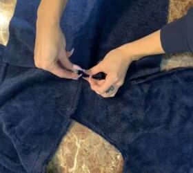 how to make fuzzy cozy pajamas out of a 16 walmart blanket, Pinning the sleeves to the armholes